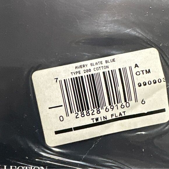 Ralph Lauren Light Blue Flat Sheet twin size damask NIP - Picture 4 of 8